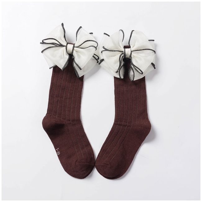 Sosete trei sferturi cu fundita din organza MDSKK112-C12