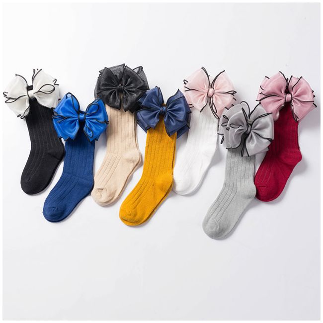 Sosete trei sferturi cu fundita din organza MDSKK112-C12