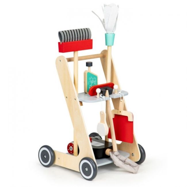 Antemergator din lemn xxl cu aspirator si elemente pentru curatenie ecotoys 4404 edeedi4404