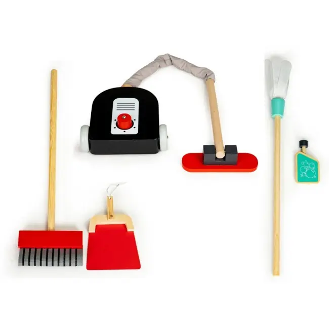 Antemergator din lemn xxl cu aspirator si elemente pentru curatenie ecotoys 4404 edeedi4404