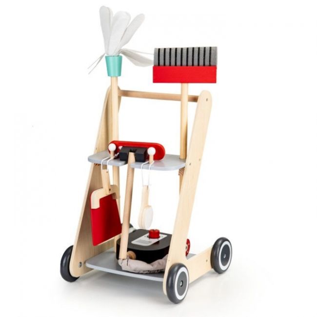 Antemergator din lemn xxl cu aspirator si elemente pentru curatenie ecotoys 4404 edeedi4404