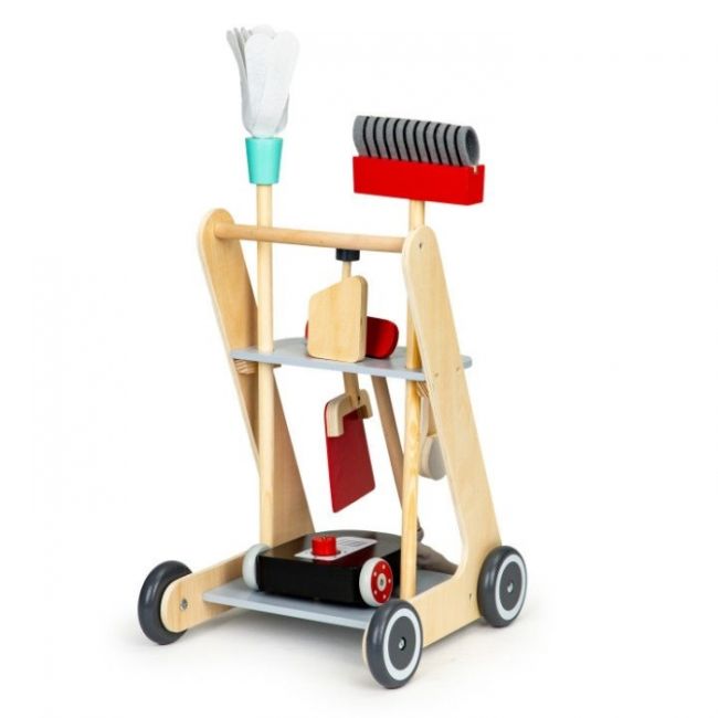 Antemergator din lemn xxl cu aspirator si elemente pentru curatenie ecotoys 4404 edeedi4404