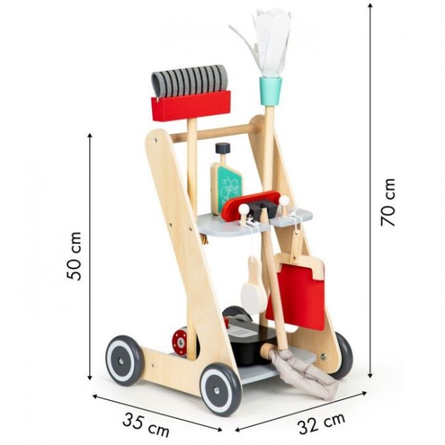 Antemergator din lemn xxl cu aspirator si elemente pentru curatenie ecotoys 4404 edeedi4404