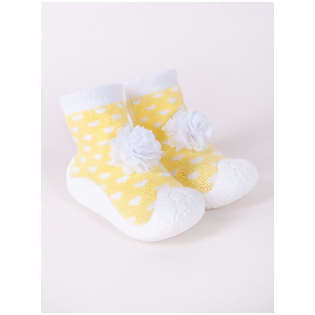 Mocasini galbeni pentru copii cu talpa antiderapanta - Floricica OB-137
