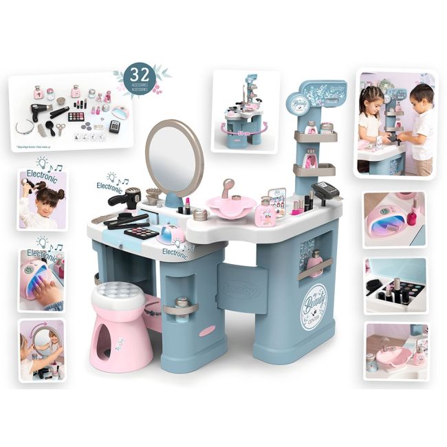 Salon de infrumusetare smoby my beauty center cu accesorii hubs7600320240