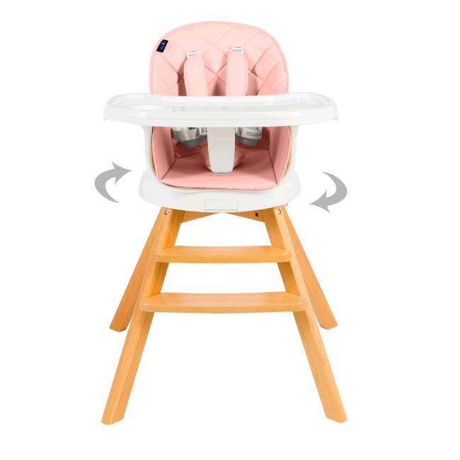 Scaun de masa 3 in 1 Juju Eat&Twist, Roz JUJJU1021-Pink