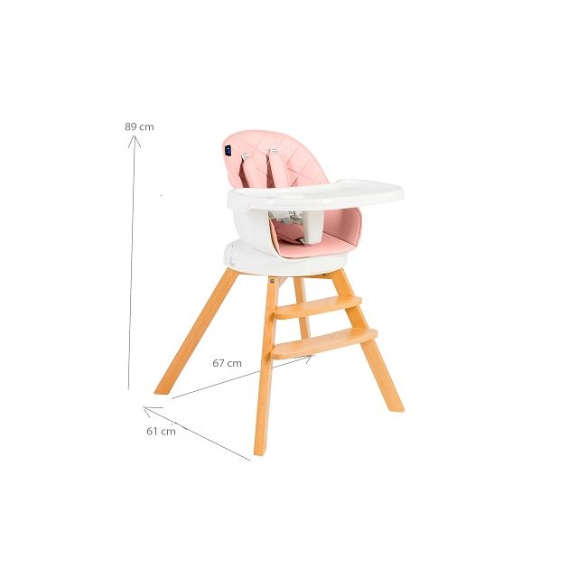 Scaun de masa 3 in 1 Juju Eat&Twist, Roz JUJJU1021-Pink