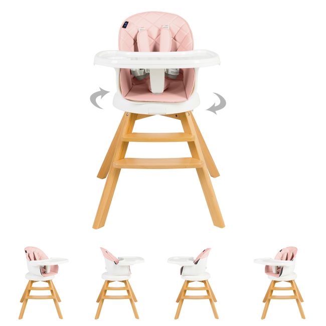 Scaun de masa 3 in 1 Juju Eat&Twist, Roz JUJJU1021-Pink