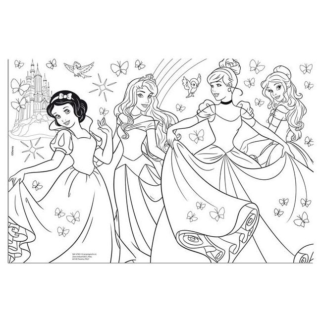 Puzzle de colorat - printese disney (60 piese)