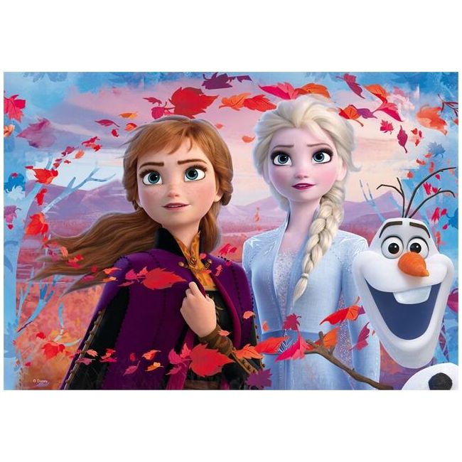 Puzzle de colorat maxi - elsa, anna si olaf (60 piese)