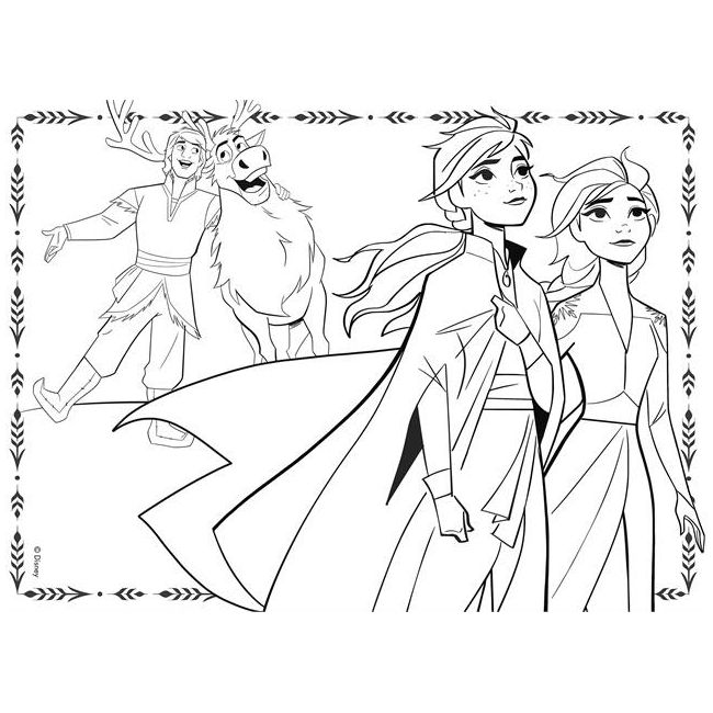 Puzzle de colorat maxi - frozen ii (60 piese)