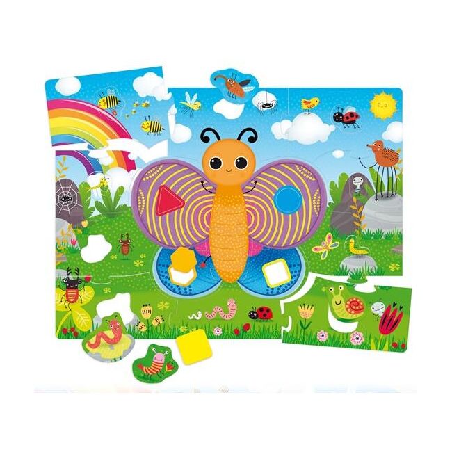 Puzzle de podea - fluturas cu forme si culori (29 piese)