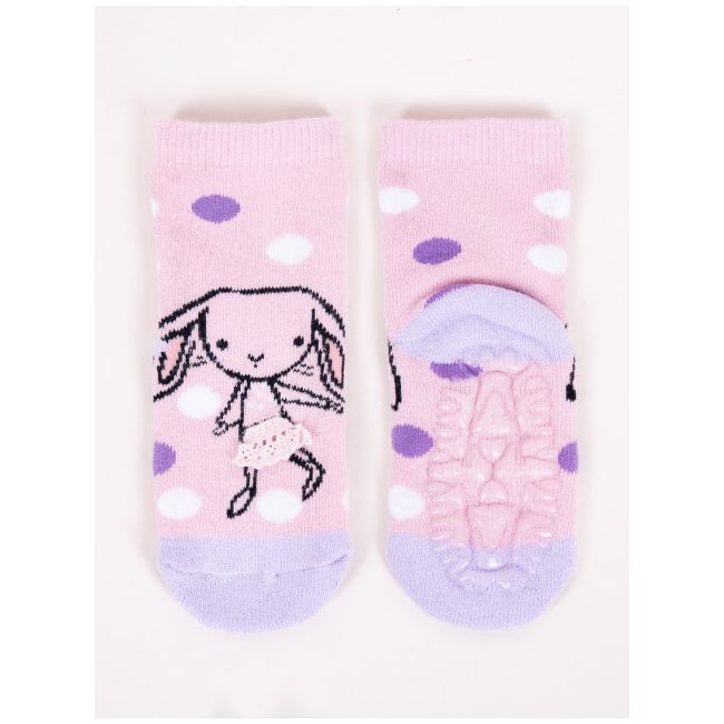 Sosete flausate cu talpa antiderapanta pentru fetite cu elemente / tesatura 3D SKA-29G