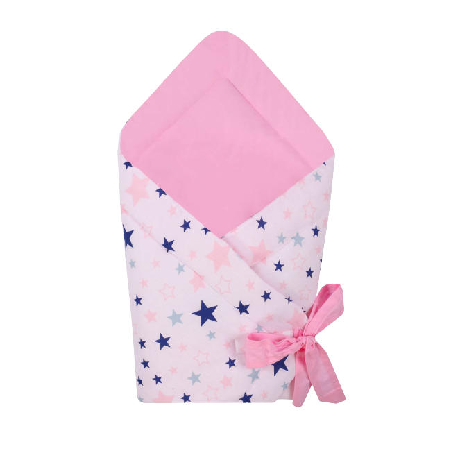 Port bebe textil transformabil in salteluta de joaca, Pink Stars EKDzpl_117