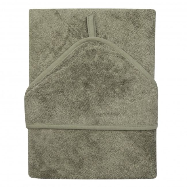 Prosop cu gluga pentru copii din bambus whisper green tnatm-cap04-540