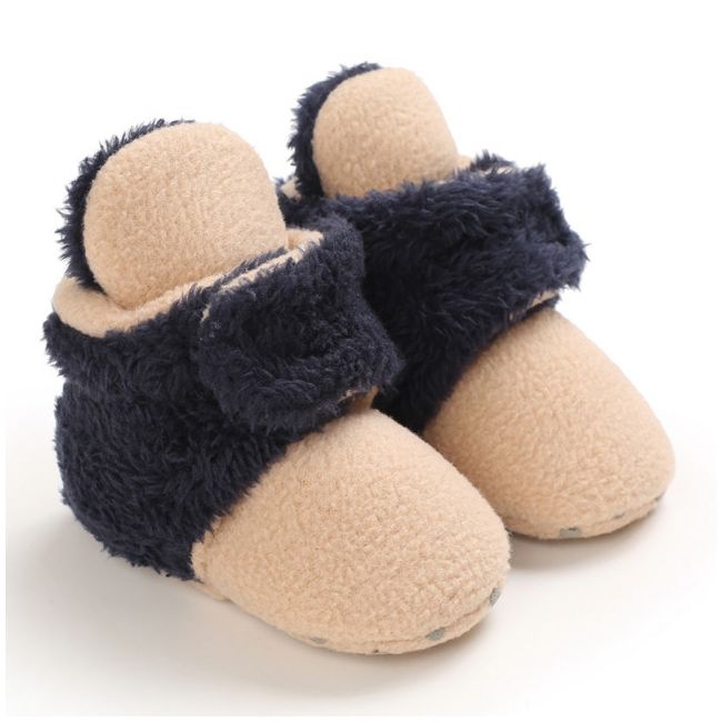 Cizmulite plusate crem cu bleumarine pentru bebelusi MDB255-1-sa4