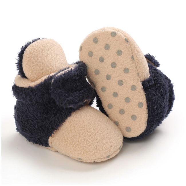 Cizmulite plusate crem cu bleumarine pentru bebelusi MDB255-1-sa4