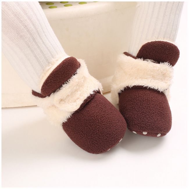 Cizmulite plusate crem cu visiniu pentru bebelusi MBB255-3-sa2