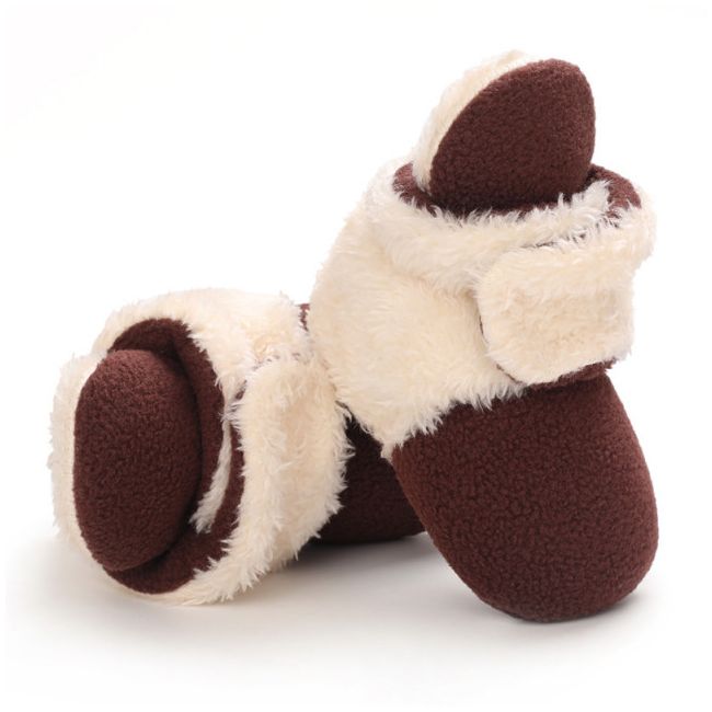 Cizmulite plusate crem cu visiniu pentru bebelusi MBB255-3-sa2