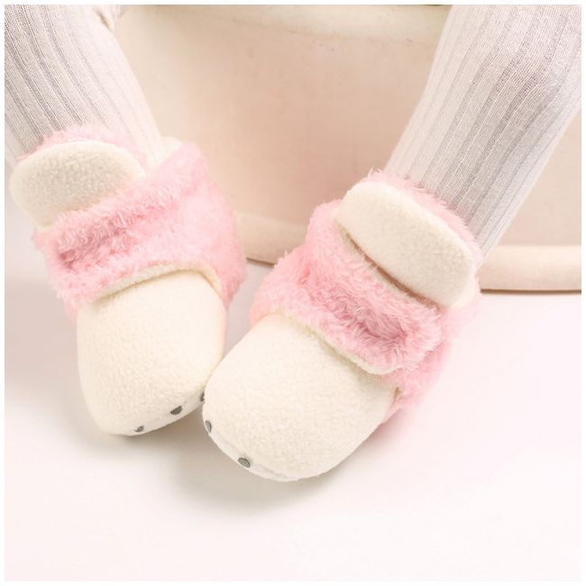 Cizmulite plusate ivoire cu roz pentru fetite MBB255-8-sa5