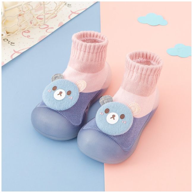 Mocasini in nuante de roz si lila cu talpa antiderapanta - Ursulet MDDW925-2-mo5