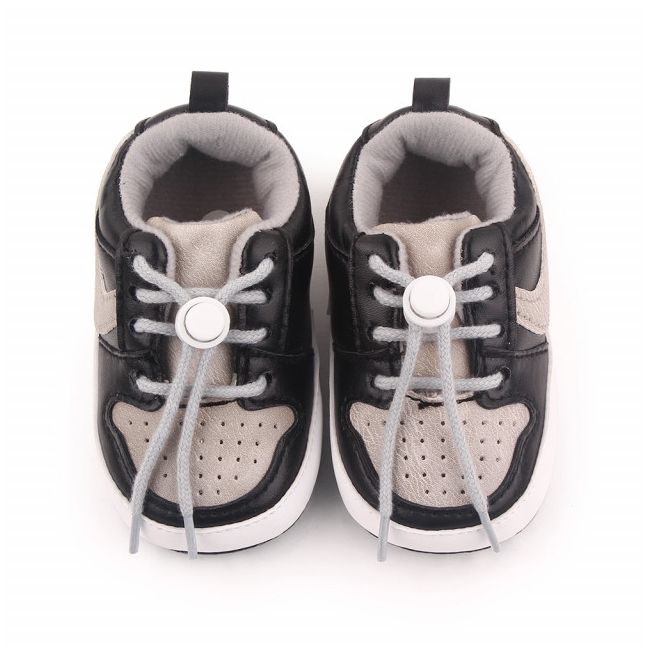 Adidasi gri cu negru pentru baietei ADd2660-1-p8.3-6 luni (Marimea 18 incaltaminte)