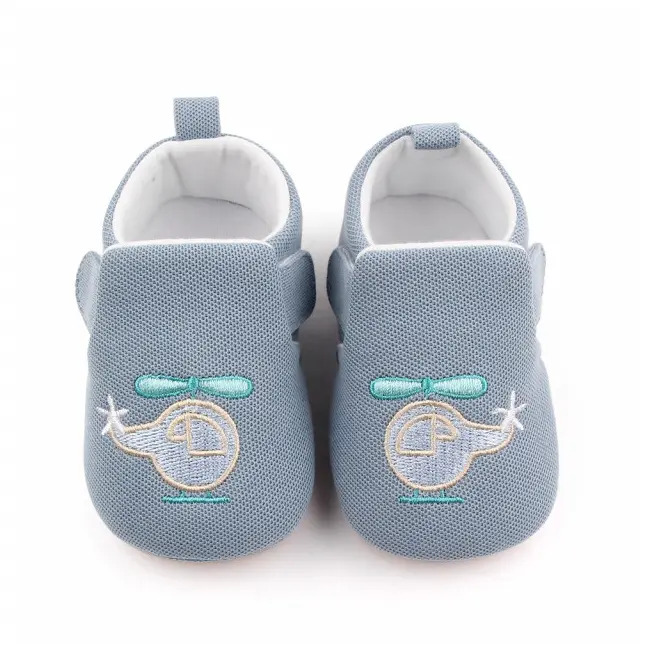 Botosei bleu pentru baietei - Elicopter MBd2599-1-bo6.3-6 luni (Marimea 18 incaltaminte)