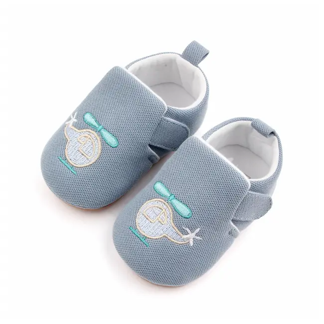 Botosei bleu pentru baietei - Elicopter MBd2599-1-bo6.3-6 luni (Marimea 18 incaltaminte)