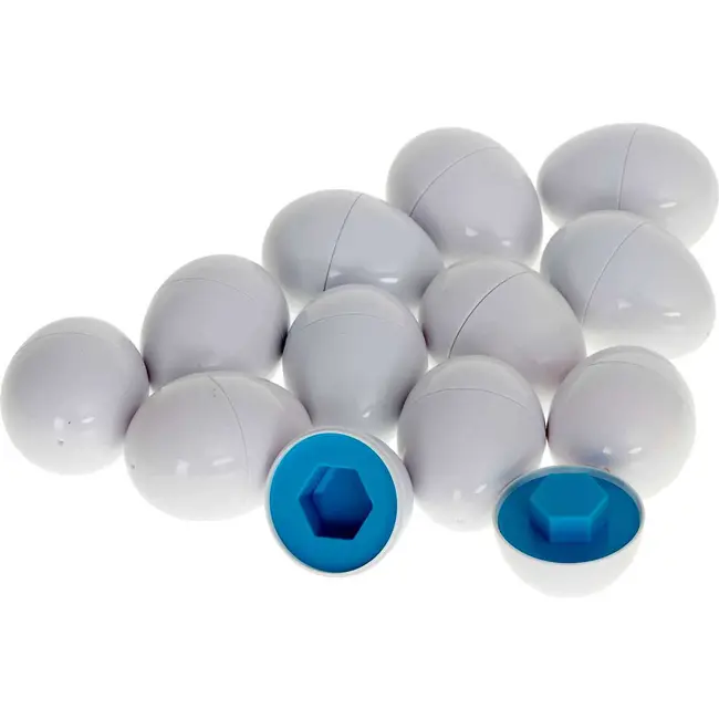Joc educativ Matching eggs, Set 12 oua pentru invatarea formelor si culorilor Ikonka IK17739 BBJIK17739_Initiala