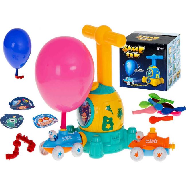 Jucare interactiva Lansator de masini cu balon, Racheta Ikonka IK17746 BBJIK17746_Galben