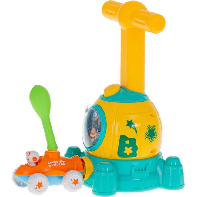Jucare interactiva Lansator de masini cu balon, Racheta Ikonka IK17746 BBJIK17746_Galben