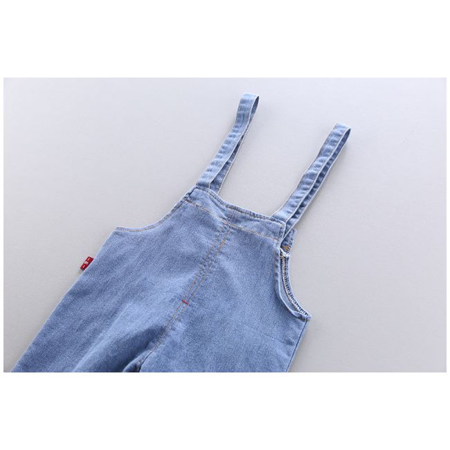 Salopeta din blugi si camasuta albastra (Marime Disponibila: 9-12 luni (Marimea 20 incaltaminte)) ADHQ326-1