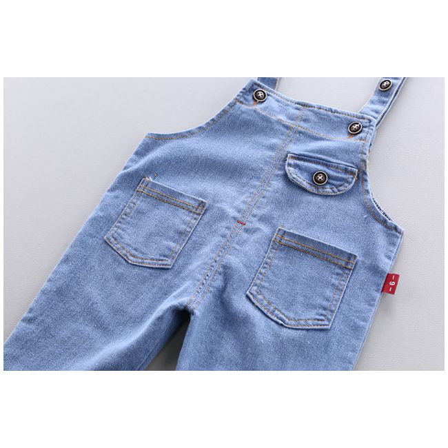 Salopeta din blugi si camasuta albastra (Marime Disponibila: 9-12 luni (Marimea 20 incaltaminte)) ADHQ326-1