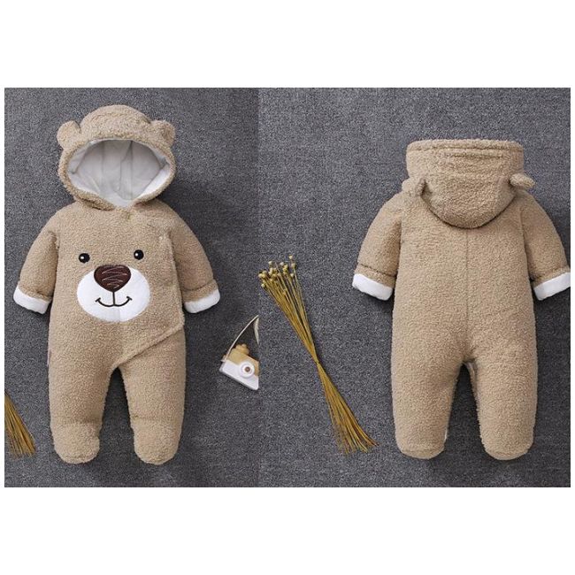 Combinezon plusat crem - Teddy MD059-3-SA4.3-6 luni