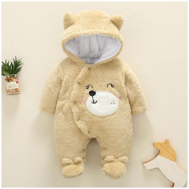 Combinezon plusat crem - Ursulet MD055-2.6-9 luni