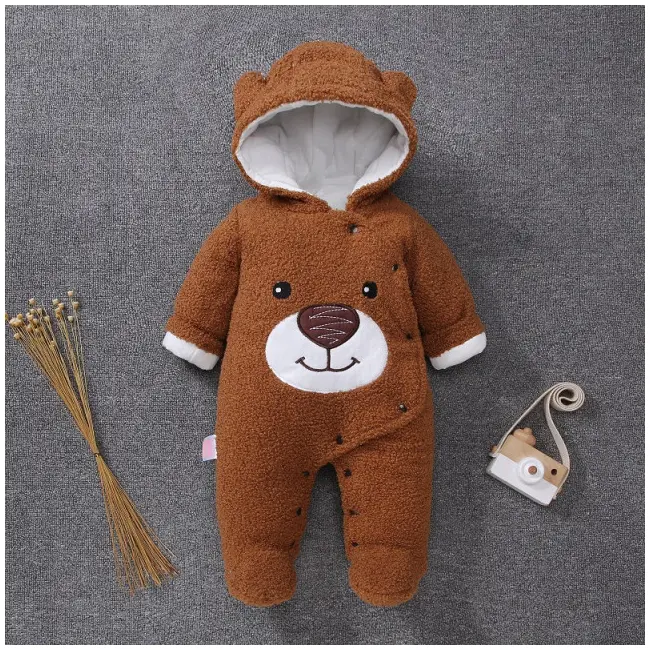 Combinezon plusat maro - Ursulet MB059-1