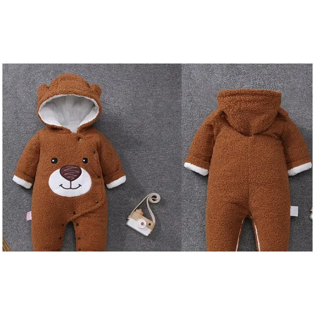 Combinezon plusat maro - Ursulet MB059-1