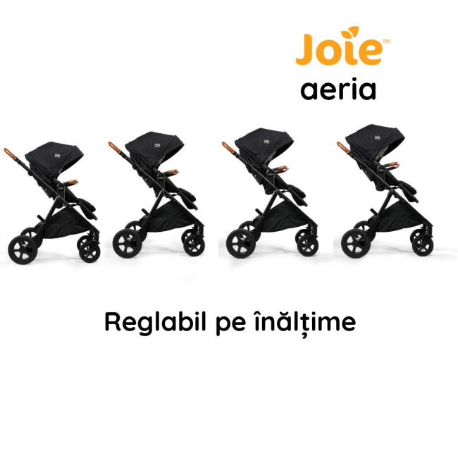 Joie - Carucior multifunctional, reglabil pe inaltime Aeria Signature, Eclipse BBBS1910AAECL000