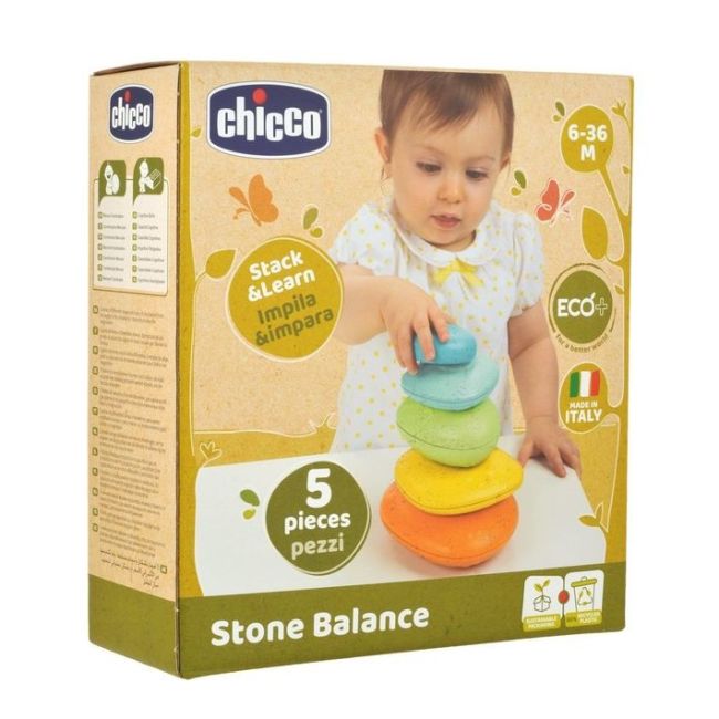 Jucarie ecologica de sortare si stivuire Chicco turnul de pietre, 6-36luni CHC10492-1