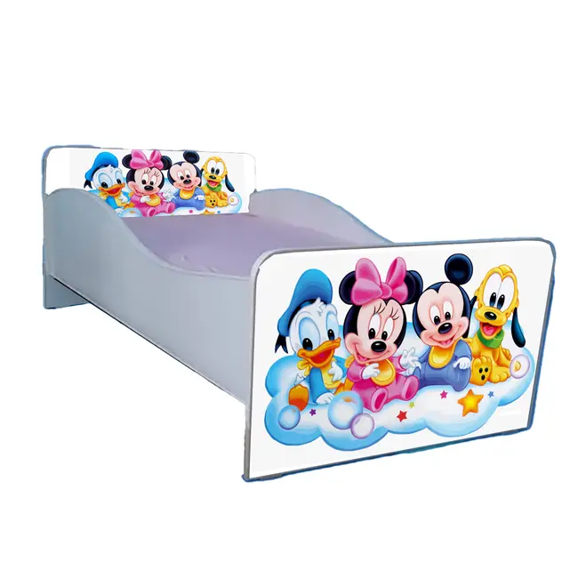 Pat Pentru Copii 2-8 Ani Minnie Si Prietenii Cu Sertar Si Saltea SafeNest 140x70 Cm Inclusa Ptv2198