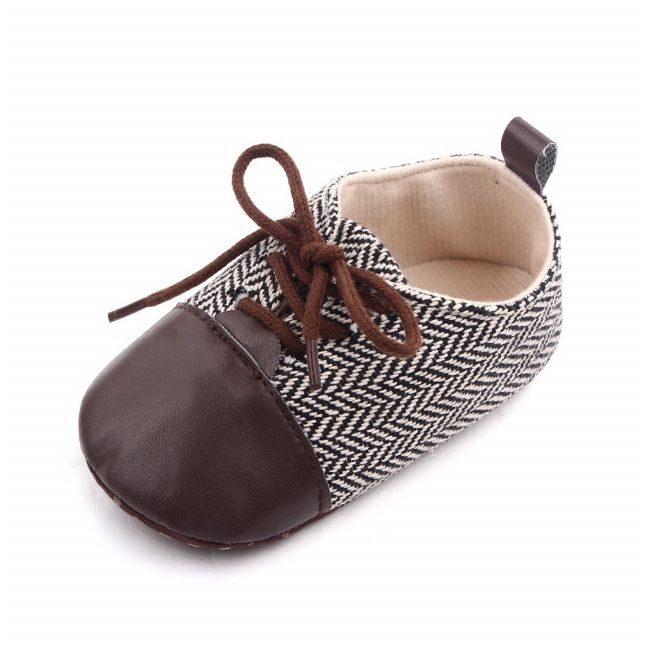 Pantofiori eleganti maro cu alb in zig zag ADd2669-1-p10