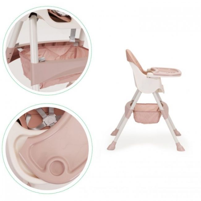 Scaun de masa 2 in 1 ecotoys hc-823 - roz edeedihc-823pink