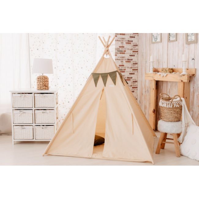 Cort de joaca, Beige teepee, 120 x 120 MRD952