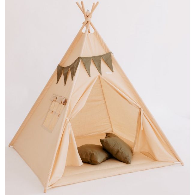 Cort de joaca, Beige teepee, 120 x 120 MRD952