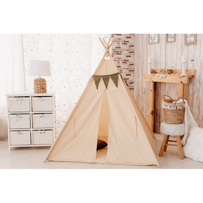 Cort de joaca, Beige teepee, 120 x 120 MRD952