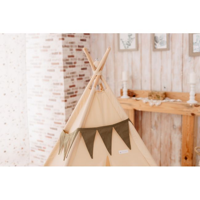 Cort de joaca, Beige teepee, 120 x 120 MRD952