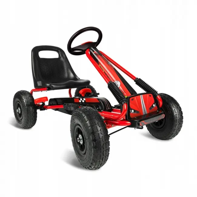 Kart cu pedale si roti gonflabile, gokart rk-594 ricokids 759401, rosu edeedi759401