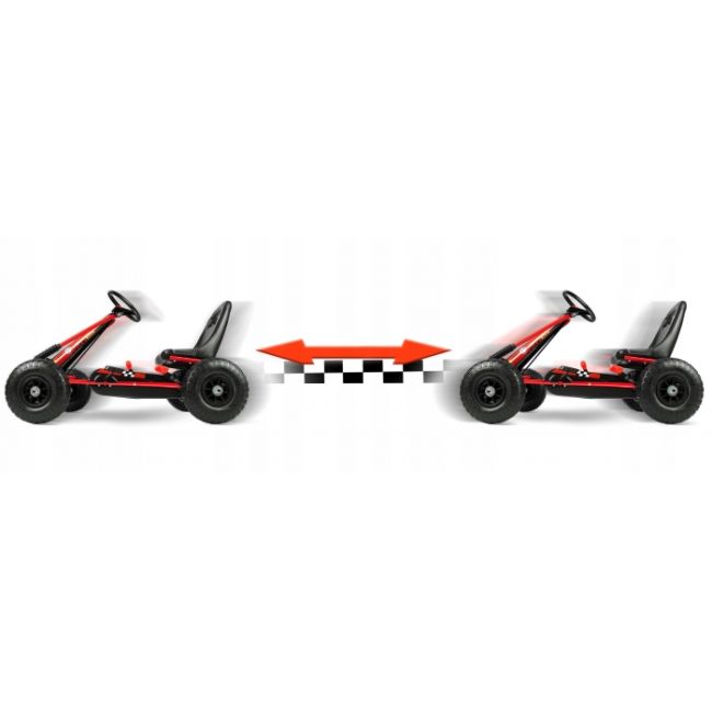 Kart cu pedale si roti gonflabile, gokart rk-594 ricokids 759401, rosu edeedi759401