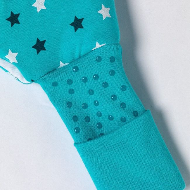 Sac de dormit cu picioruse si talpa antiderapanta Teal Stars 110 cm + manseta 1.0 Tog BBXEU674-10FN