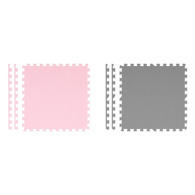 Salteluta de joaca tip puzzle 180 x 180 cm ricokids 7498 - roz - gri edeedi7498